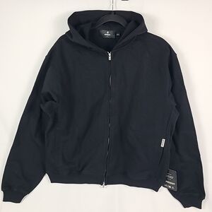 NWT Represent Initial Boxy Zip Through Hoodie Black Heavyweight Sz S MSRP $165